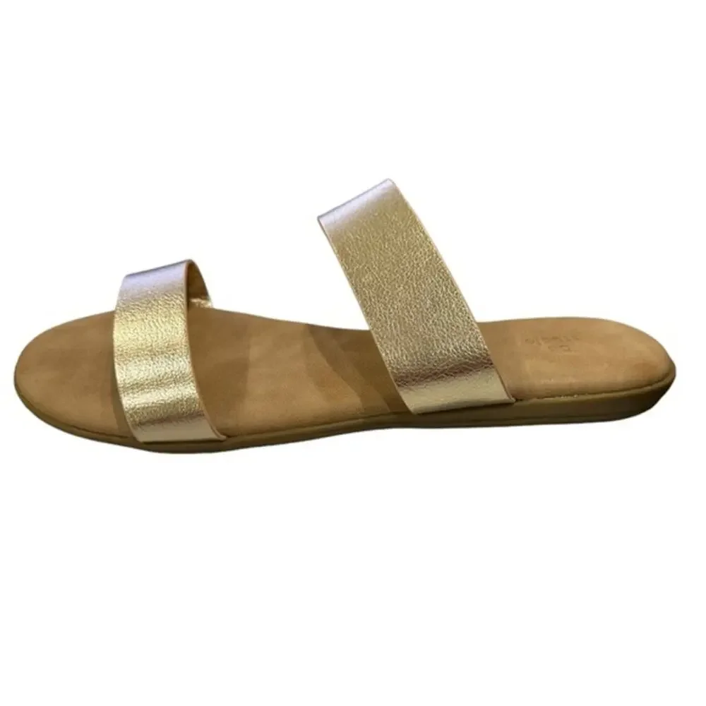 DB Studio gold 2 strap sandal flip flop flats‎ size 10 - Picture 4 of 8